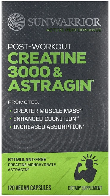 매우편하고 Sunwarrior 운동 후 크레아틴 3000 & Astragin® 베지 캡슐 120정 끝내주게잘나가는상품, Sunwarrior운동후크레아틴3000Astragin베, 1 - 쿠팡