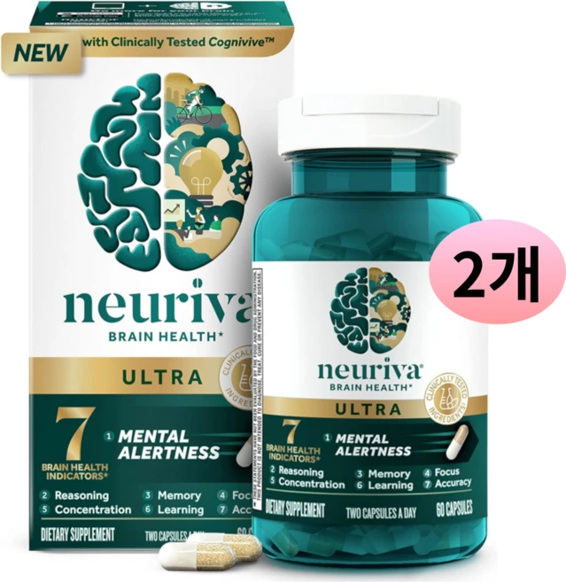 Neuriva 뉴리바 울트라 브레인 비타민 B6 & B12, 2개, 60정 - 쿠팡