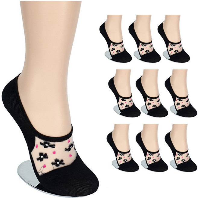 정아스토어 여성 야생화 시스루덧신 10켤레