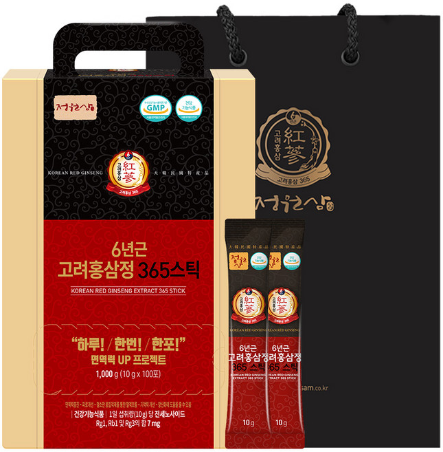정원삼 6년근 고려홍삼정 365 스틱 100개입, 1kg, 1개