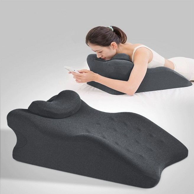Sgirl 프리미엄 대형 메모리폼 다리베개 경추베개 각도조절 쿠션 수면베개 엎드리는 안락쿠션, 다크그레이+쿠션, 1개, 다크그레이+쿠션