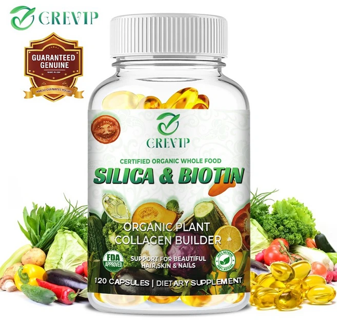실리카 & 비오틴 940mg - 콜라겐 생성 노화 방지 - 종합 비타민 & 미네랄, 1개, 120정 - 쿠팡