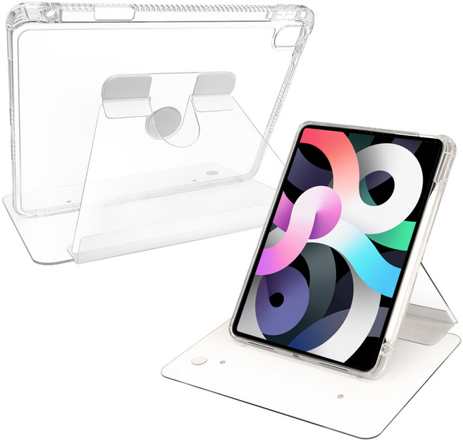 더조은셀러 아이패드 프로 에어 호환 쏙보여 스마트 커버 케이스, 투명