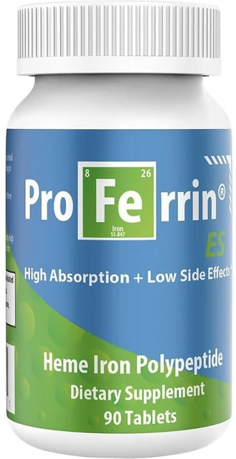 Proferrin ES Heme Iron 폴리펩타이드 식이 보충제 정제 블루/그린 90개 기본145218, 90 Count (Pack of 1), 1개, 90정 - 쿠팡