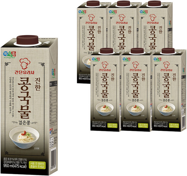 정식품 진한 콩국물 검은콩, 950ml, 6개