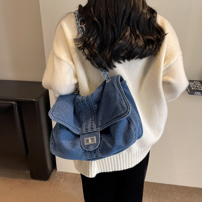 여성 데님 숄더백 대용량 체인백 워크웨어 가방N-0060