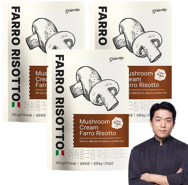 그레인온 머쉬룸 크림 파로 리조또, 250g, 3개