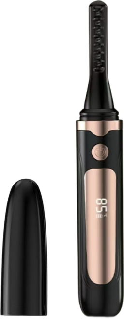 4단계 온도조절 속눈썹 고데기 C타입 충전식, 블랙