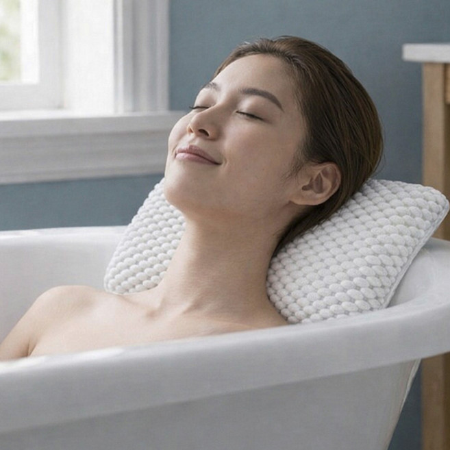 모디홈 욕조 머리받침 흡착식 목욕 베개, 퓨어화이트, 1개