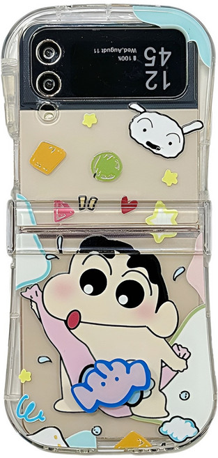 갤럭시z플립5 z플립6 z플립7 힌지보호 천진난만한 짱구 핸드폰케이스