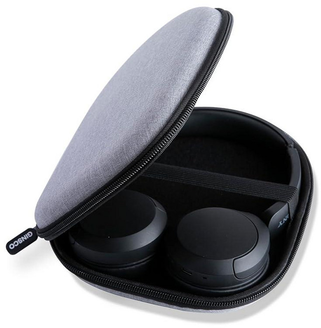 Ginsco JBL Tune 510BT/520BT/500BT 호환 케이스 소니 WH-CH520/510 온이어 헤드폰용 울트라 슬림 하드 쉘 헤드폰 블랙 500278, 회색, 1개