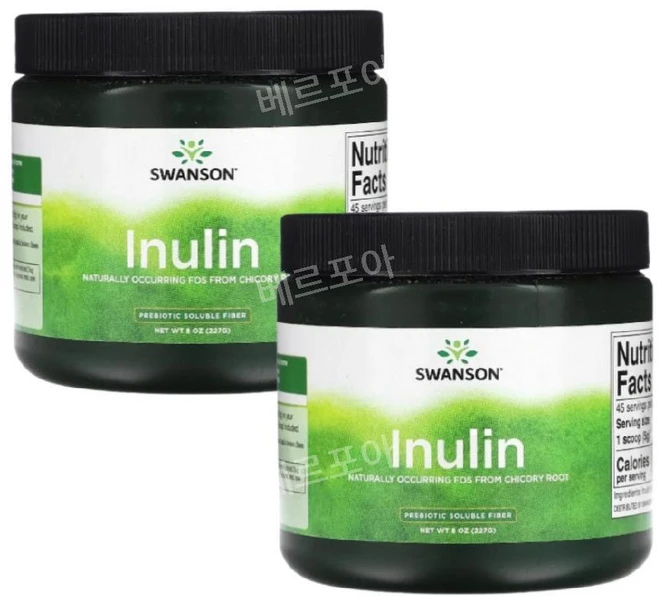 Swanson Inulin 이눌린 식이섬유 프로바이오틱 분말 가루 227g 2개 - 쿠팡
