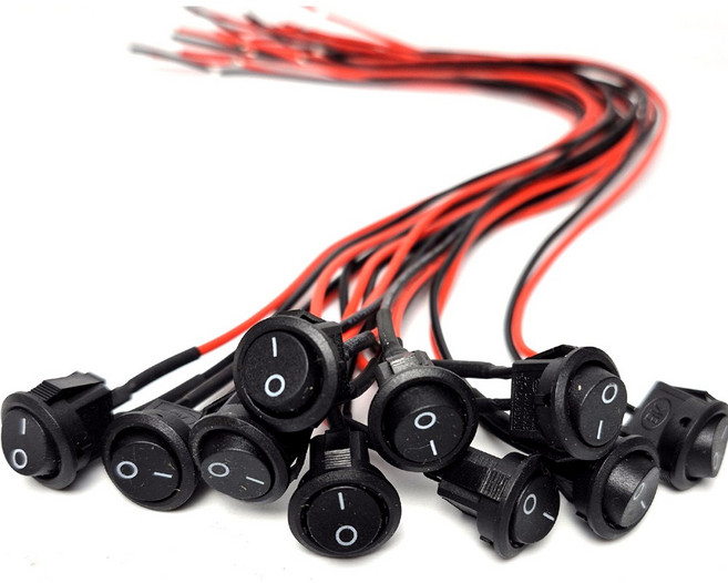 차량용 자동차 중형 스위치 전기 전원 버튼 똑딱이 토글스위치 터치스위치 10개 묶음, 중형 블랙