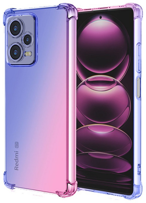 샤오미 레드미 노트12 프로 플러스 5g 전용 투명 레인보우 풀커버 범퍼 케이스
