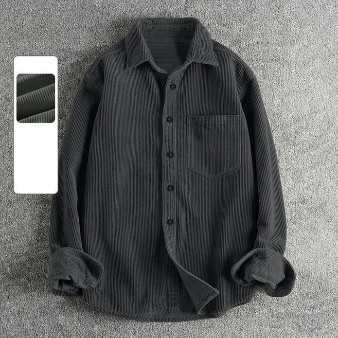 남성 루즈핏 코듀로이 긴팔 셔츠 간절기 캐주얼 골덴 셔츠 남방 데일리룩