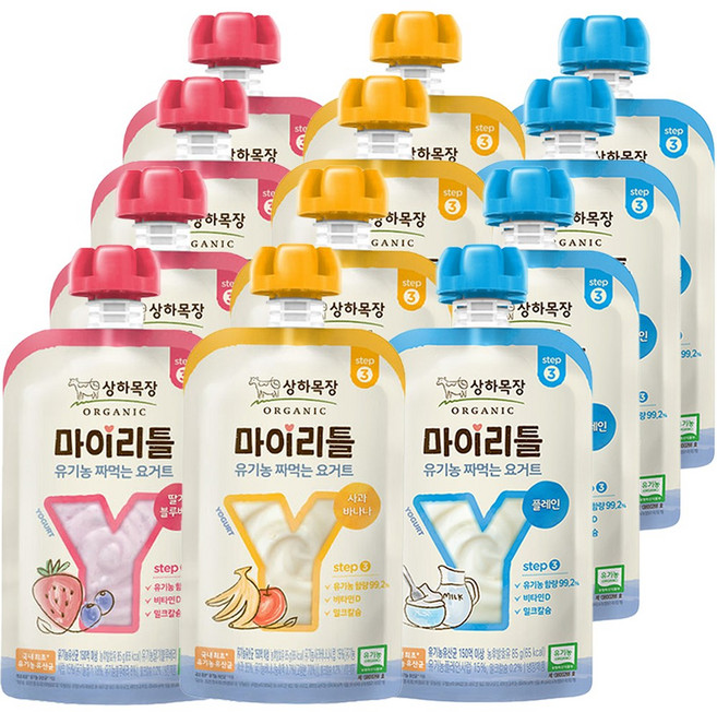 매일 상하목장 마이리틀 짜먹는요거트 85g 사과바나나4+플레인4+딸기블루베리4/냉장무료배송