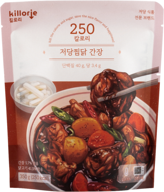 킬로리 저당찜닭 간장, 4개, 350g