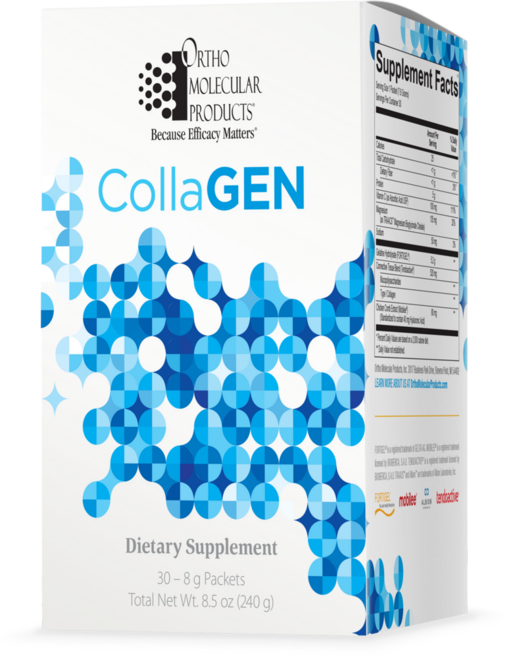 Ortho Molecular CollaGEN Stick Packs 오쏘 콜라젠 포티젤 콜라겐 + 히알루론산 함유 데일리 관절 연골 케어 콜라겐, 1개, 8g