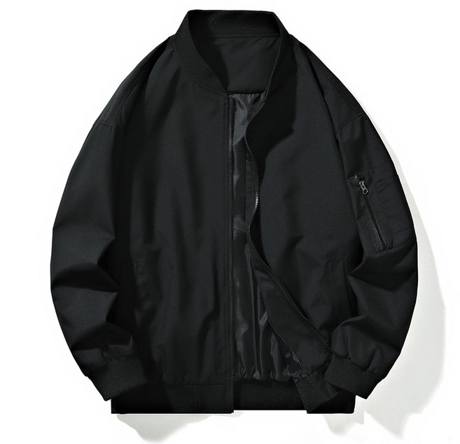 남성 봄가을 캐주얼 솔리드 항공점퍼 루즈핏 심플 데일리 코트