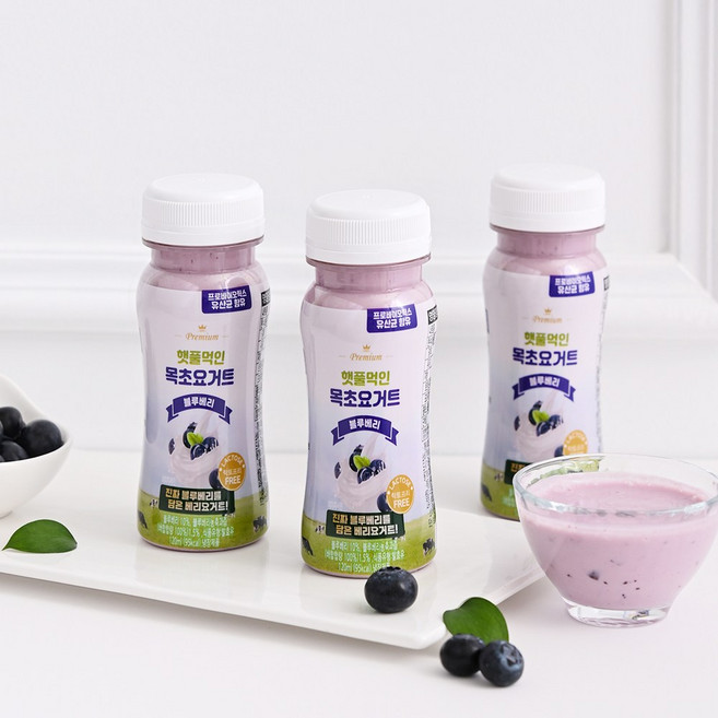 햇풀먹인 목초 마시는 요거트 과일 듬뿍 블루베리 락토프리 무유당 요플레 120ml, 10개