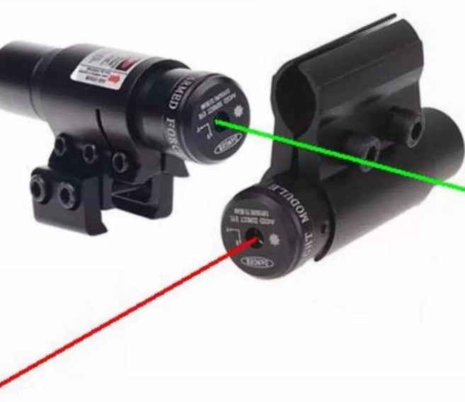 레이저 사이트 사냥 조준경 조준기 발광 손전등 도트 스코프 장비 전술 서바이벌, 충전 클립형 적색+2배터리, 1개
