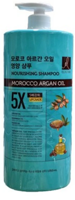 엘라스틴 모로코 아르간오일 5X 영양샴푸 1350ml, 1.35L, 1개 - 쿠팡