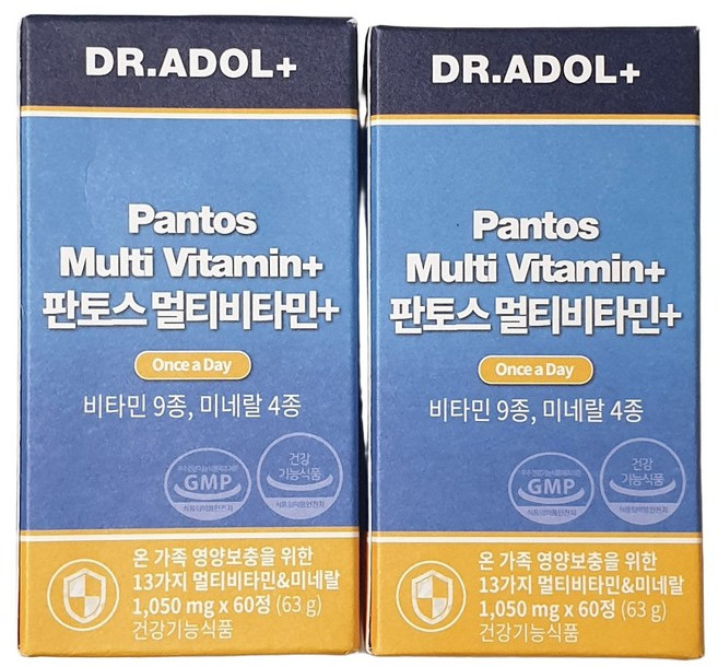 1+1 닥터아돌 판토스 멀티비타민+ 미네랄, 60정, 1세트