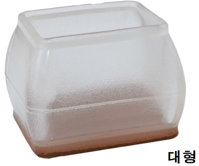 차차미 16P 직사각 의자발커버 소음 미끄럼 방지 발캡, 투명 직사각형, 16개