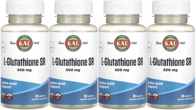 멀티구성 해외직구 KAL L Glutathione 환원형 글루타치온 SR 500mg 베지 30정, 4개 - 쿠팡