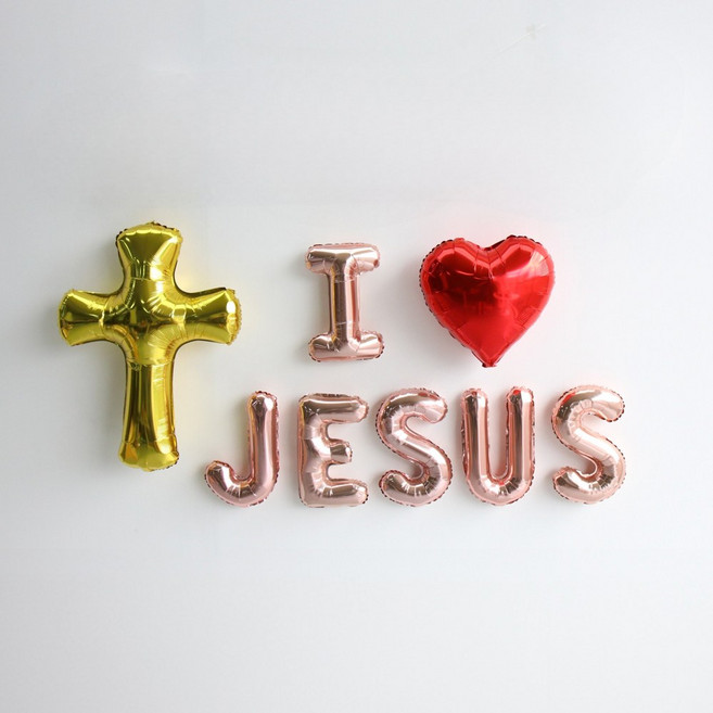 이벤트홀릭 여름성경학교 풍선 세트 가랜드, 1개, 4.I love JEJUS 풍선