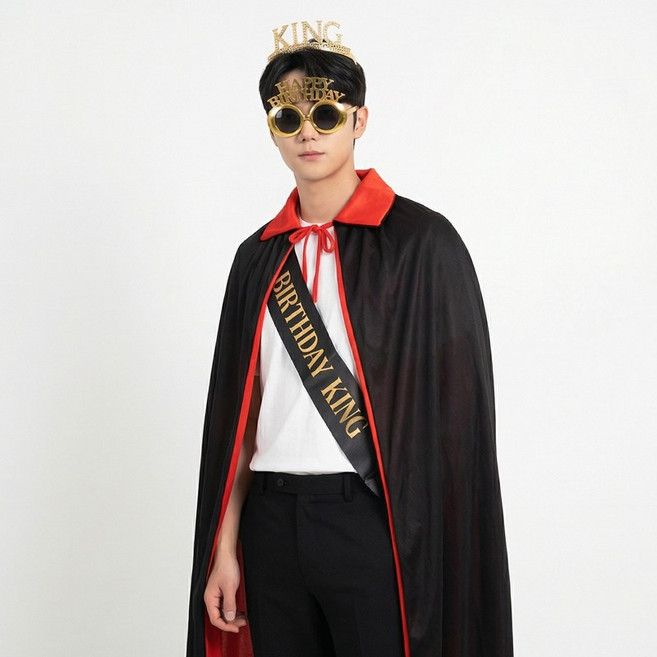 말랑마쥬 아빠 남친 핵인싸만들기 생일파티 남성 왕관 패키지세트, 1개, 벌스데이킹kit_블랙