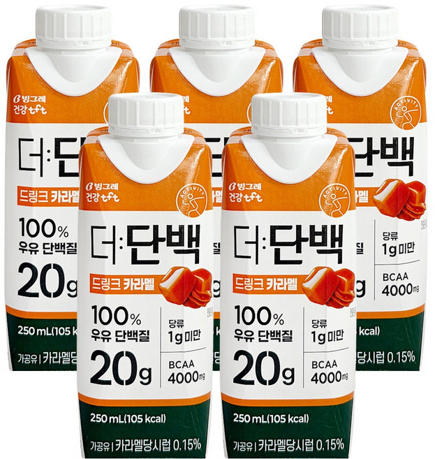 더단백 드링크 카라멜 (단백질음료), 250ml, 5개