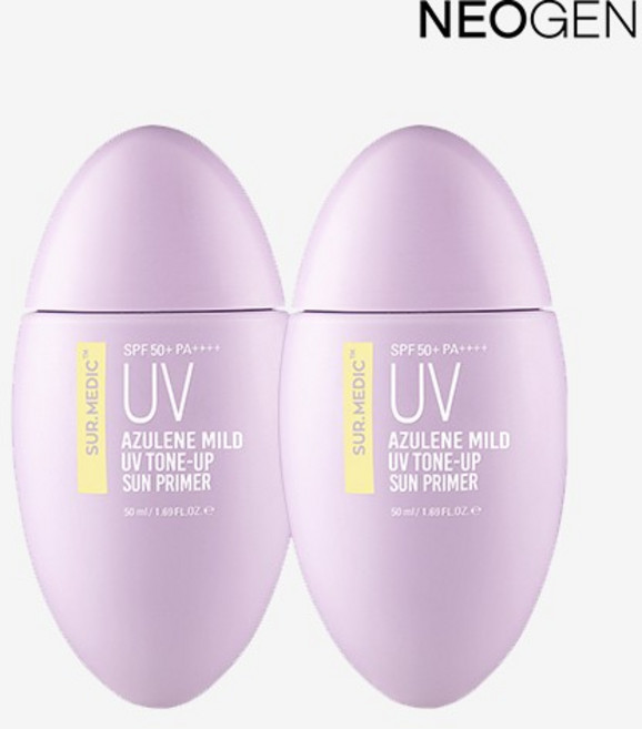 [1+1] 아줄렌 톤업 선 프라이머 50ml(선크림/무기자차), 01. 아줄렌 톤업 선프라이머 본품 2개