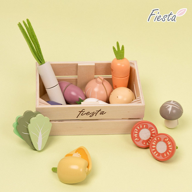피에스타 원목 소꿉놀이 자르기 채소 박스 12종, 1개, 단품