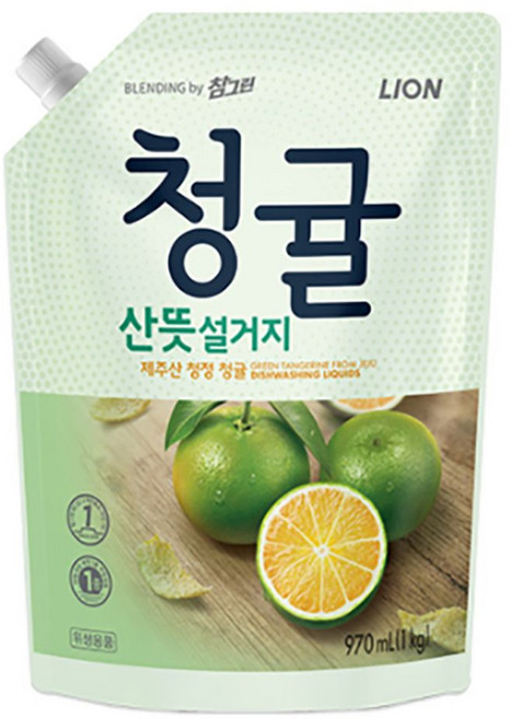 참그린 주방세제 청귤1kg 리필용DA1010EA yun*259NO, 1개