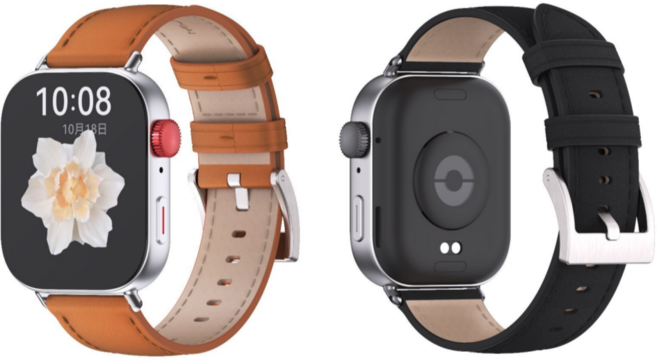 샤오미 미밴드9 프로 가죽 스트랩 스티치 래더 밴드 시계줄, 브라운