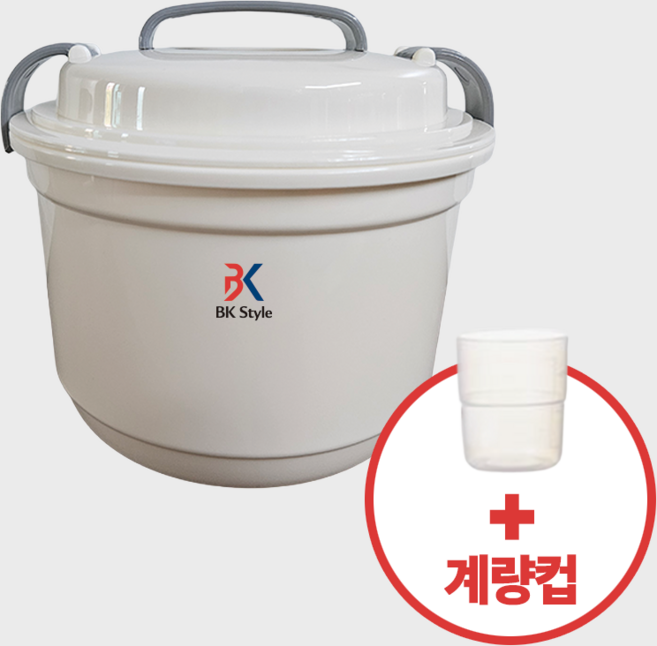 비케이 스타일 전자레인지 저당 밥솥, 1개, 크림 베이지