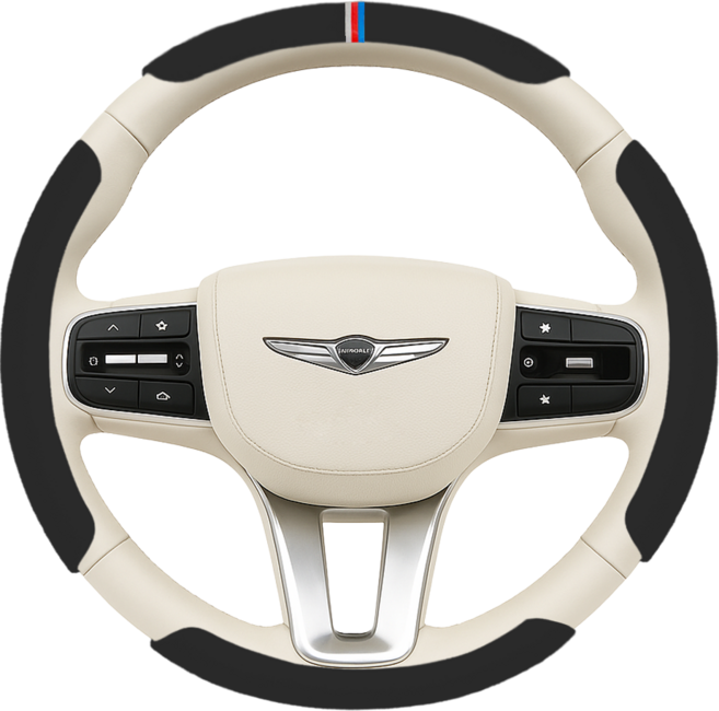 SOTT 자동차 핸들커버 프리미엄 알칸타라, 블랙 4개세트