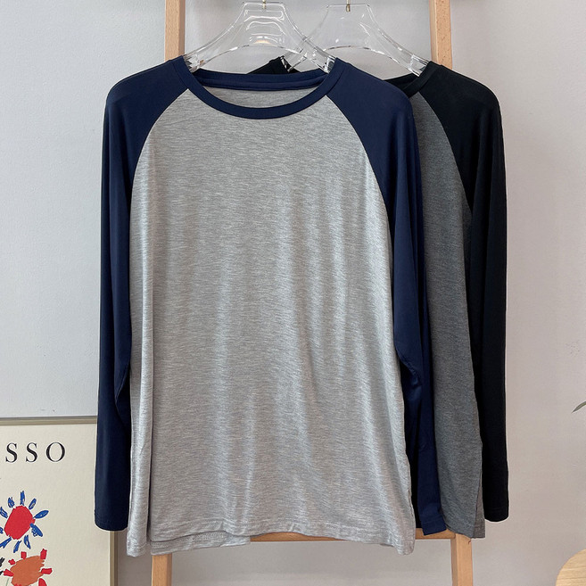 릴리앤로사 남자 모달 잠옷 래글런 티 긴팔 상의 티셔츠 파자마