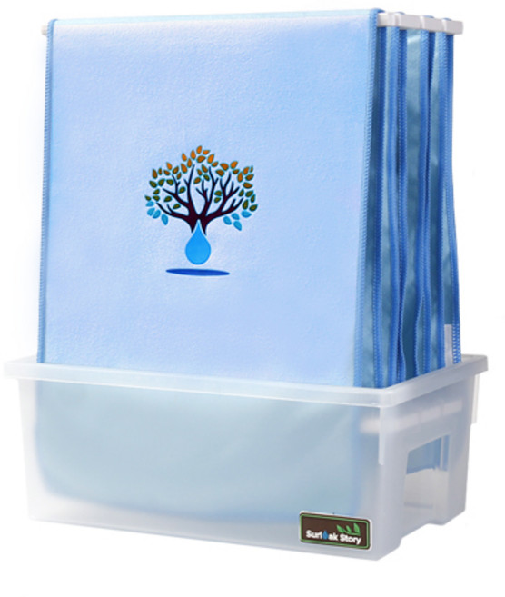 [수리나무 스토리]수리나무 천 가습기 천연 가습기 자연기화 무소음 4L 대용량 신생아 아기 가습기, 4L 블루