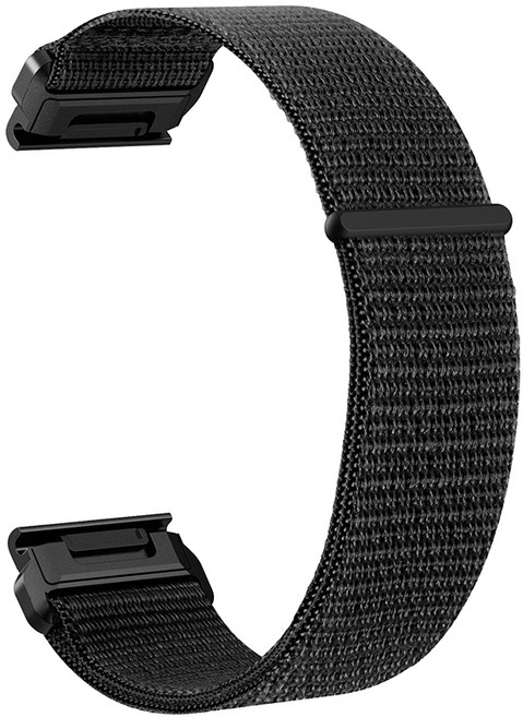 ibits Garmin fenix7x 魔鬼氈編織快拆錶帶 運動透氣舒適尼龍水洗 22mm, 黑色,47mm/22mm, 1個