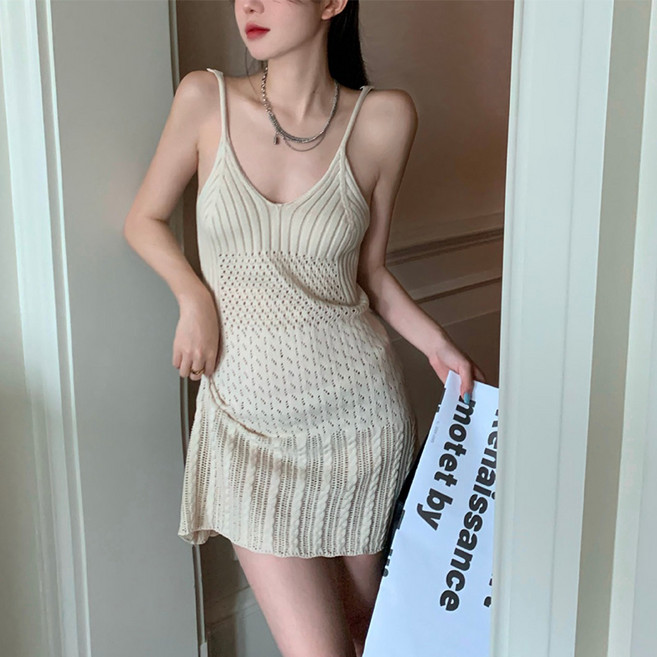 엘바리스 여성 니트 나시 미니원피스