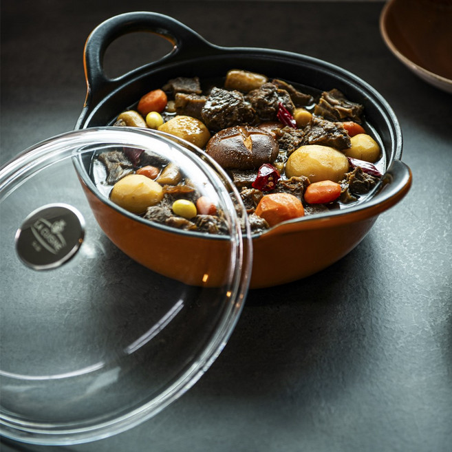 [사은품 증정] [La Cuisine] 라퀴진 아일랜드 베이비웍 무쇠가마솥 주물냄비 앙팟, ORANGE, 1개, 24cm