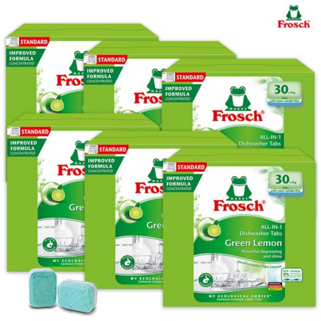 [단품] 올인원 식기세척기세제그린레몬X6개