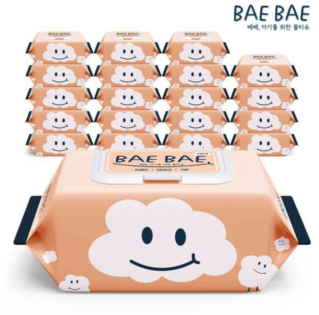 () 물티슈 그레이스 70매 20팩 캡형
