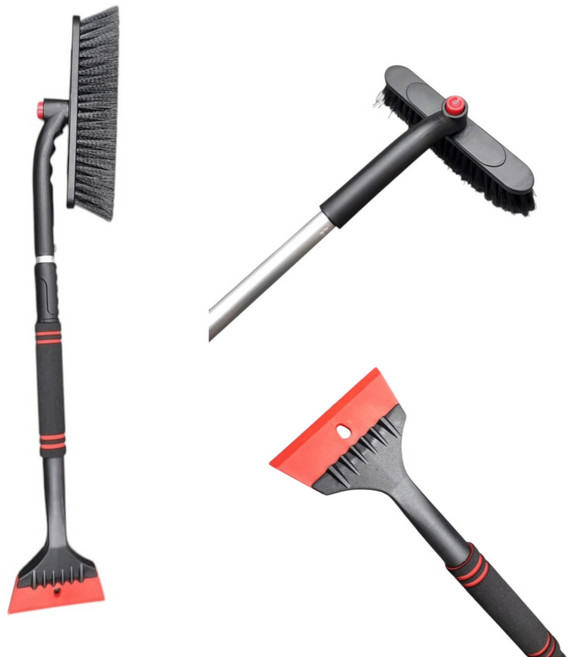 스크래치없는 차량용 길이조절 브러쉬회전형 눈제거브러쉬 성에제거기 차량제설용품 자동차눈제거, 1개