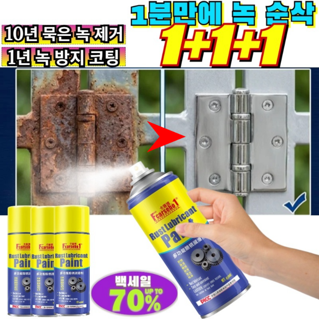 [1분 만에 완벽 해결] 금속 강력 녹 제거제 탄 냄비 바닥 찌든 때 자전거 체인 자동차 휠 녹 완벽 세척 방청 /녹슨냄비/자물쇠, 450ml, 2개