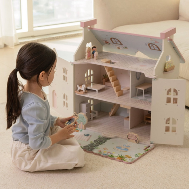 피에스타 원목 인형의 집 블러썸 하우스 유아 감성 장난감