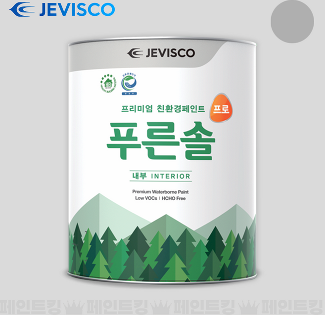 제비스코 푸른솔 프로 내부 친환경 수성 실내인테리어 (베스트 4종 컬러), 1개, 3.8L, 라이트그레이