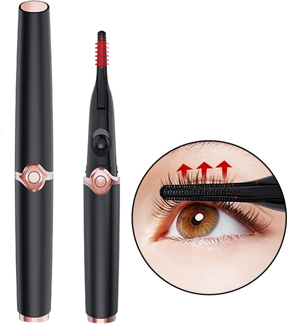 신클퍼 속눈썹 고데기 3단계 온도 USB 충전식 히팅 뷰러 셀프 속눈썹펌, 1개, 블랙